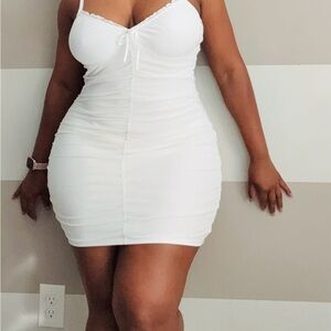 Divided White Mini Dress
